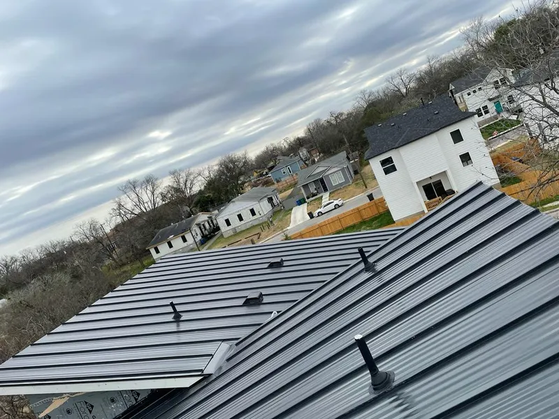 Standing seam metal roof panels with vents for Skylight Repair in Francisville